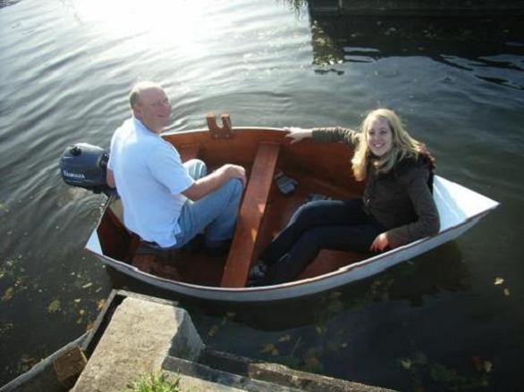 wooden pond boat